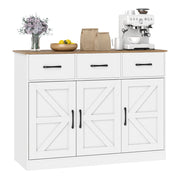 Grande credenza da 108 cm con ripiani regolabili e ante-Mobile cucina in legno per sala da pranzo e soggiorno Bianco