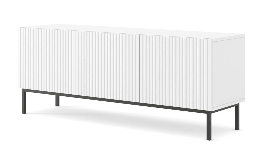 MOBILE RAVENNA C DIAMOND MDF HG PORTA TV 3D 150 BIANCO OPACO LUCIDO TELAIO NERO