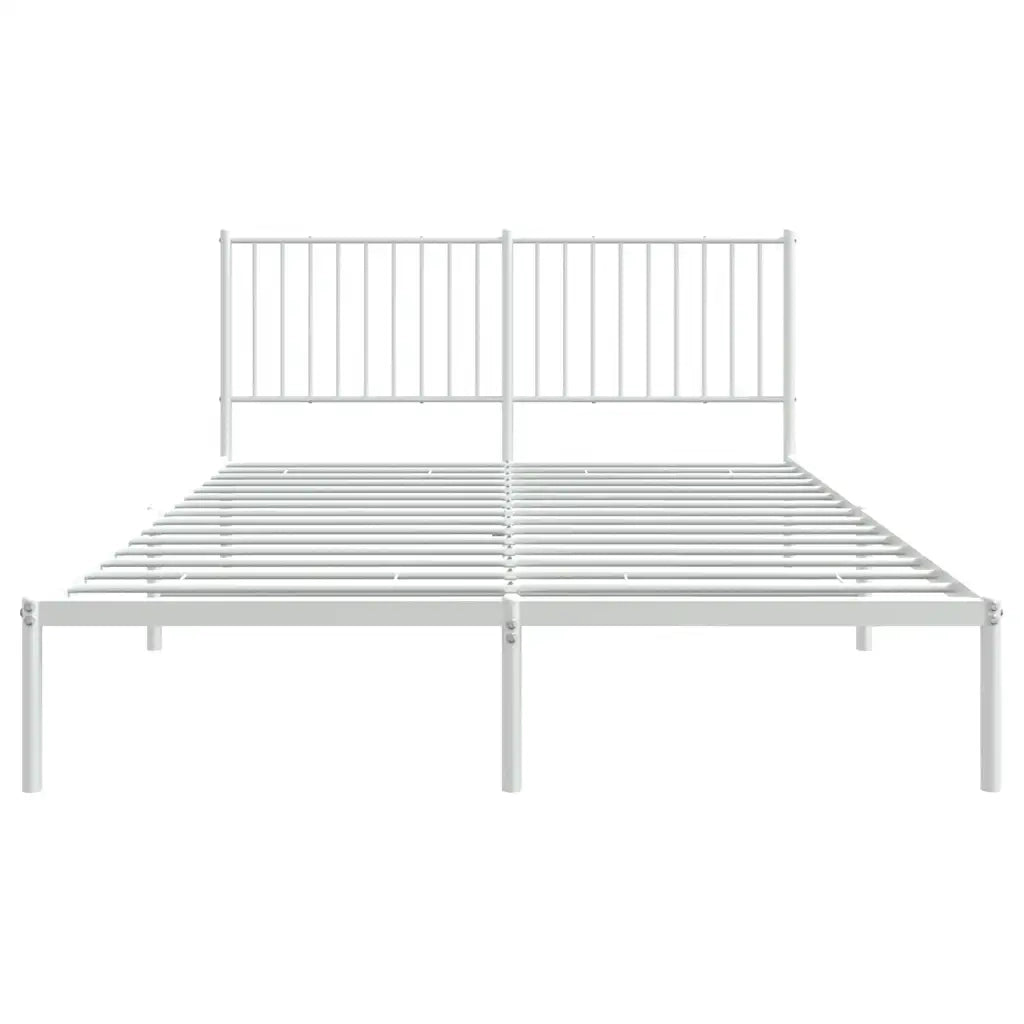 Giroletto con Testiera Metallo Bianco 160x200 cm 350934