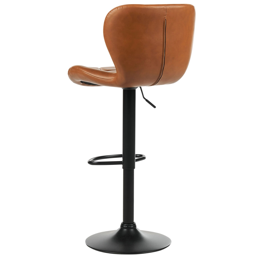 Set di 2 sgabelli in ecopelle marrone dorato con altezza regolabile sedia da bar moderna da cucina