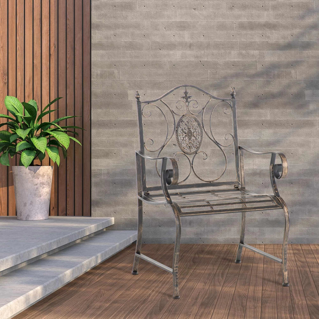 Set di 2 sedie da giardino Punjab con braccioli bronzo