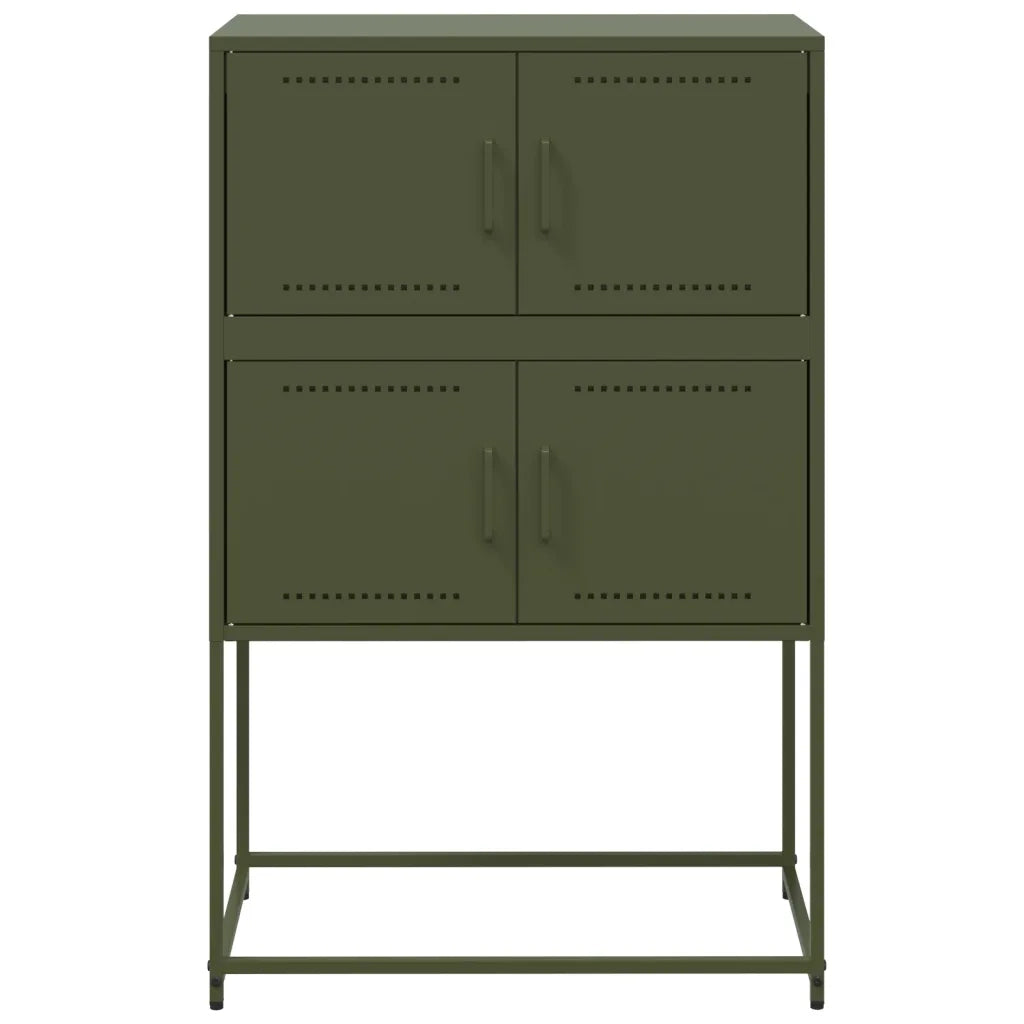 Credenza | Madia | Buffet da pranzo | Armadio da pranzo Verde Oliva 68,5x38,5x107 cm in Acciaio