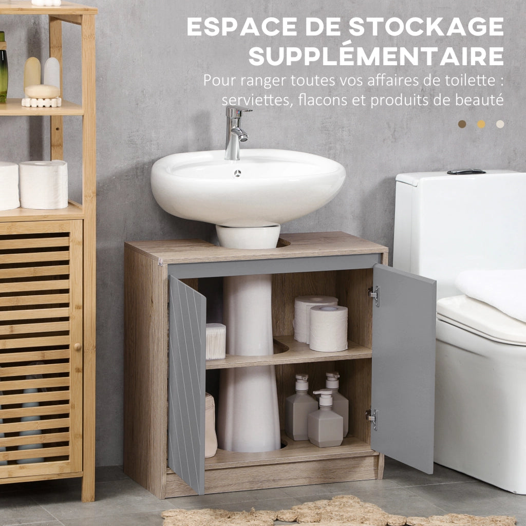 Mobile Bagno Sottolavabo ¨C zephmum ¨C 60x30x59.8 cm Legno Rovere Grigio