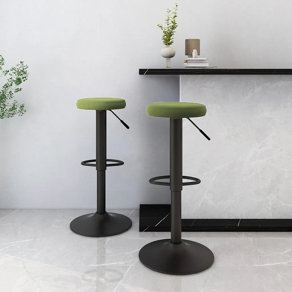 vidaXL Sgabelli da Bar 2 pz Verde Chiaro in Velluto