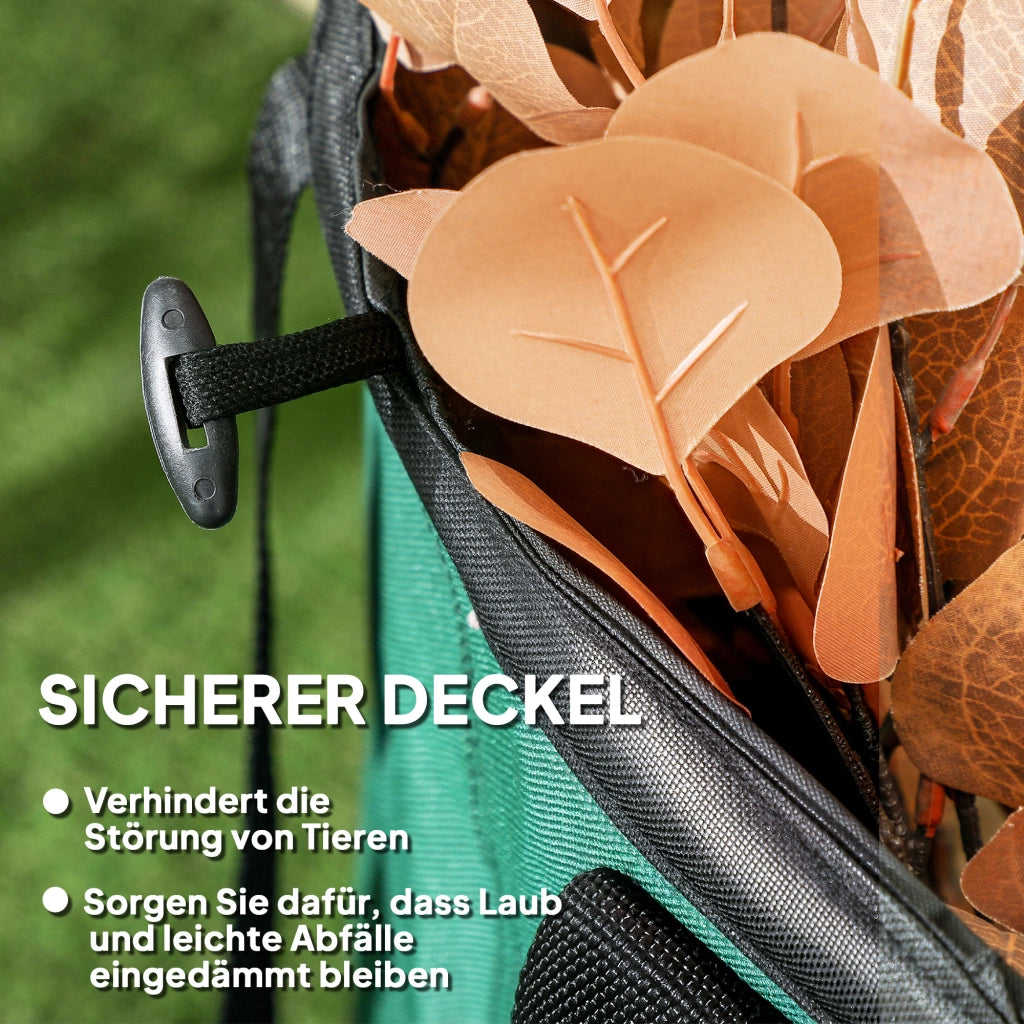 Sacco per Giardino 2x160L Impermeabile ¨C zephmum ¨C Verde con Maniglie
