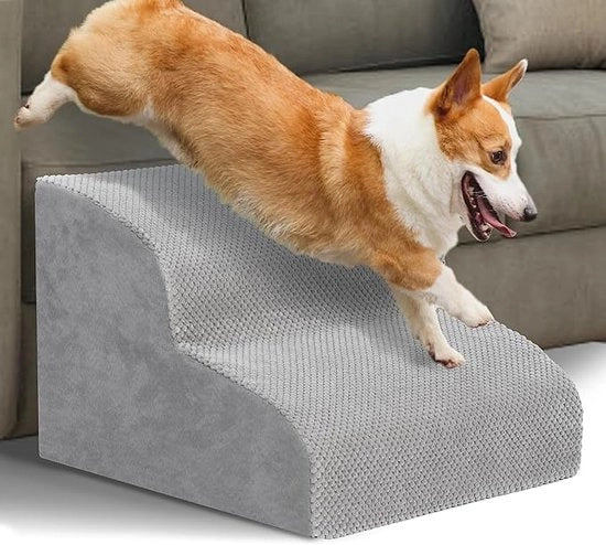 Trappola per cani per casa Trappola per animali domestici per piccoli cani, con rivestimento in peluche lavabile, scalini antiscivolo per cani