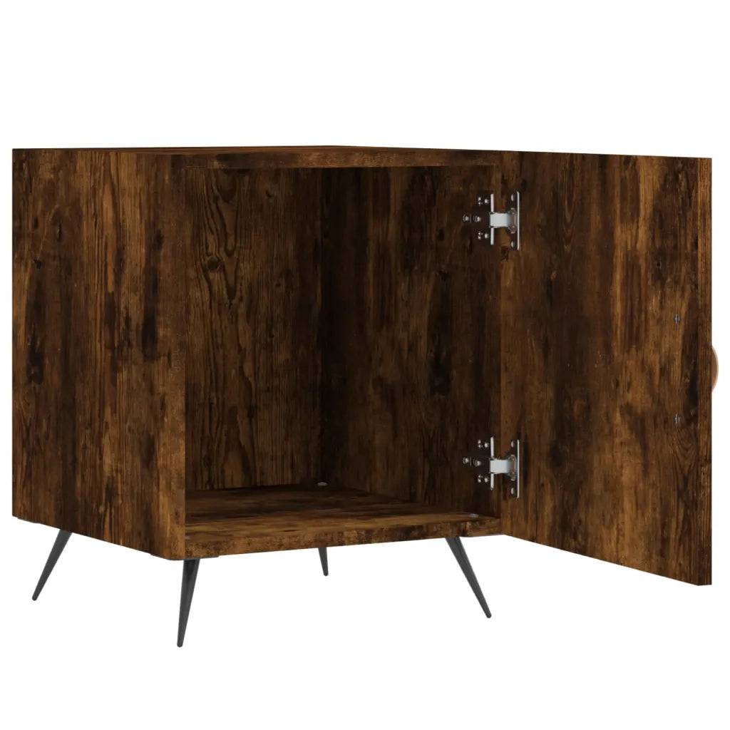 Set di 2 Comodini | Armadio da Notte | Mobiletto da notte Rovere Fumo 40x40x50 cm in Legno Multistrato