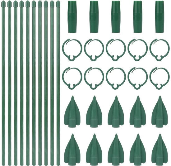 Set di sostegni per piante 10 pezzi - Sostegni per piante regolabili - Aiuto alla crescita per Monstera/Tomate/Rose - Materiale in fibra di vetro duratura - Montaggio semplice - Aiuto per piante