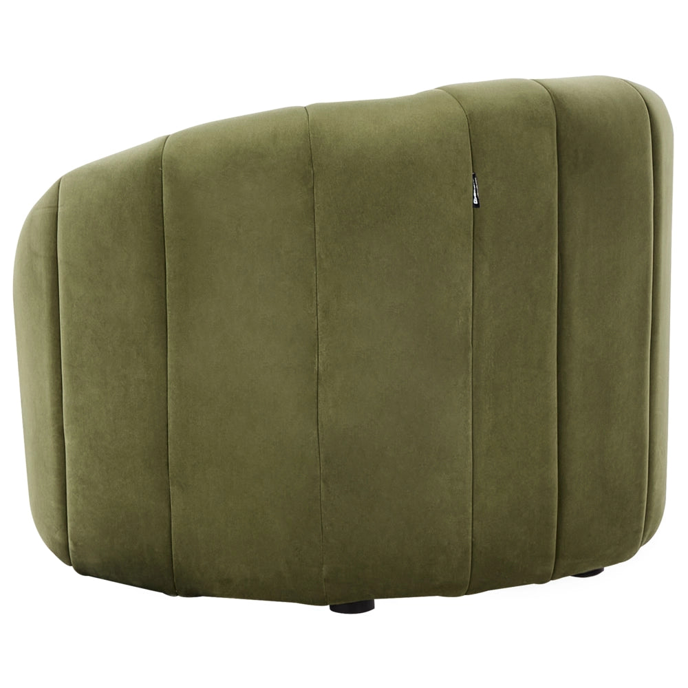 Poltrona in velluto verde scuro in tessuto morbido Design contemporaneo e retrò Seduta imbottita e schienale basso