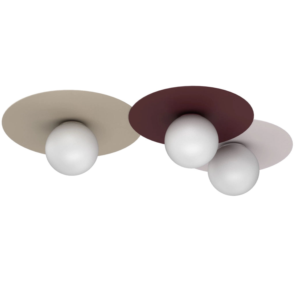 Lampada soffitto Flat 3xE27 beige bordeaux Luminex
