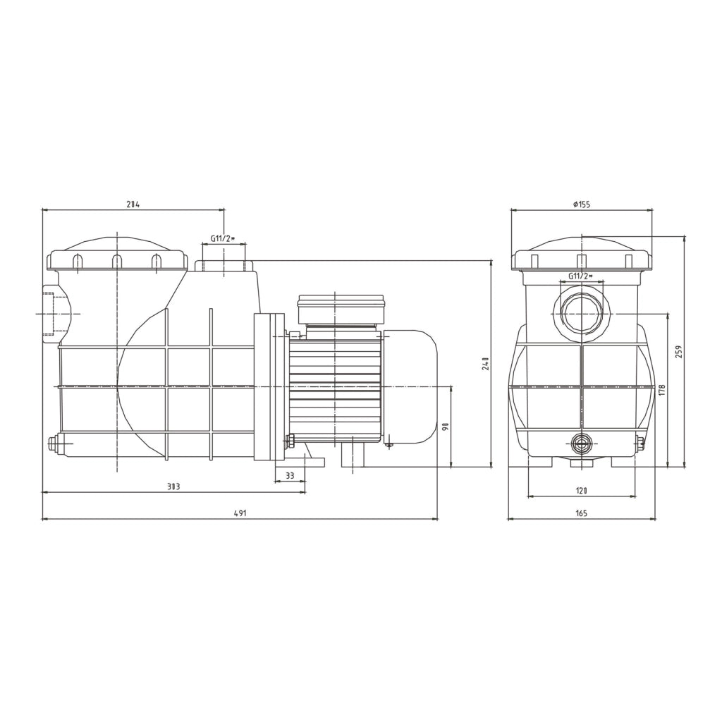 Pompa piscina per ricircolo e filtraggio 13000l/h 550W Pompa di circolazione