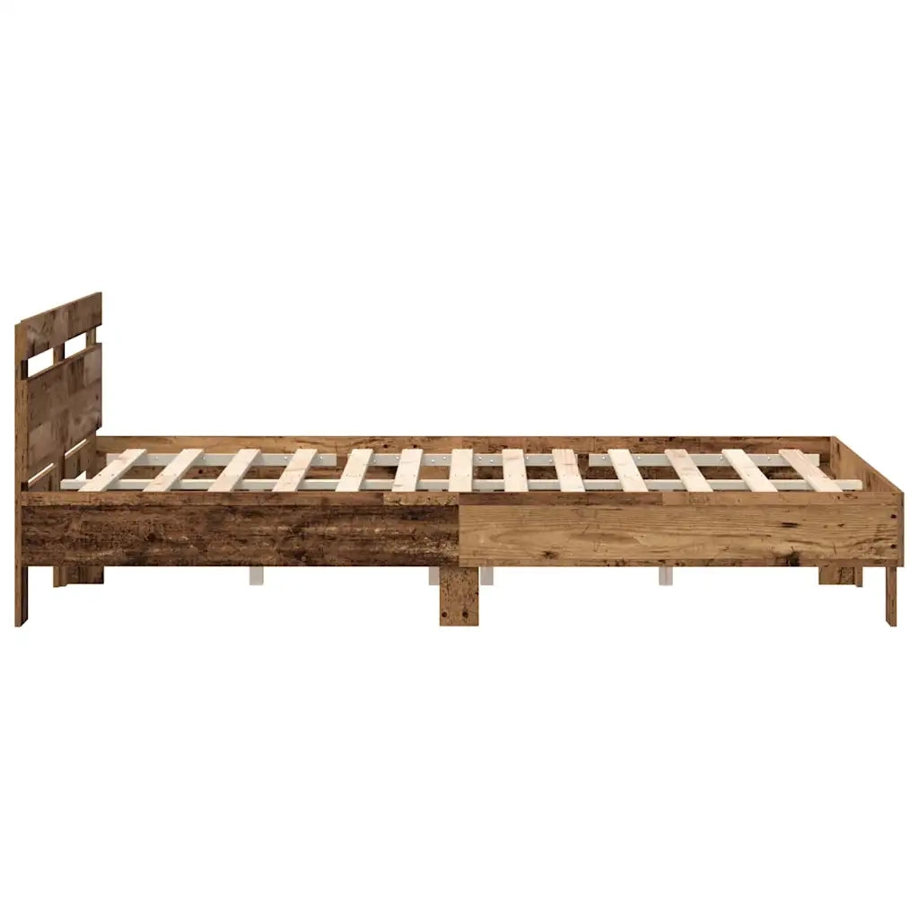 Struttura del letto con strisce LED Legno vecchio 160 x 200 cm 3333939