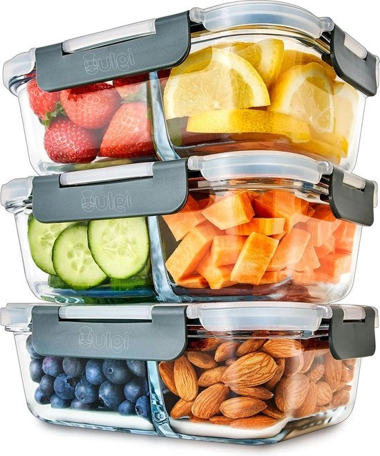 Contenitori di Stoccaggio Alimentare in Vetro - Set di Contenitori di Stoccaggio Alimentare in Vetro