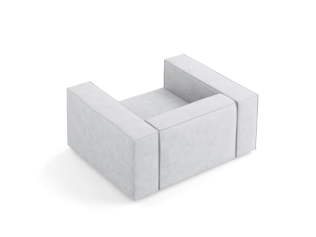 Cosmopolitan Design - Poltrona "Arendal" in ciniglia con effetto a coste grigio chiaro 