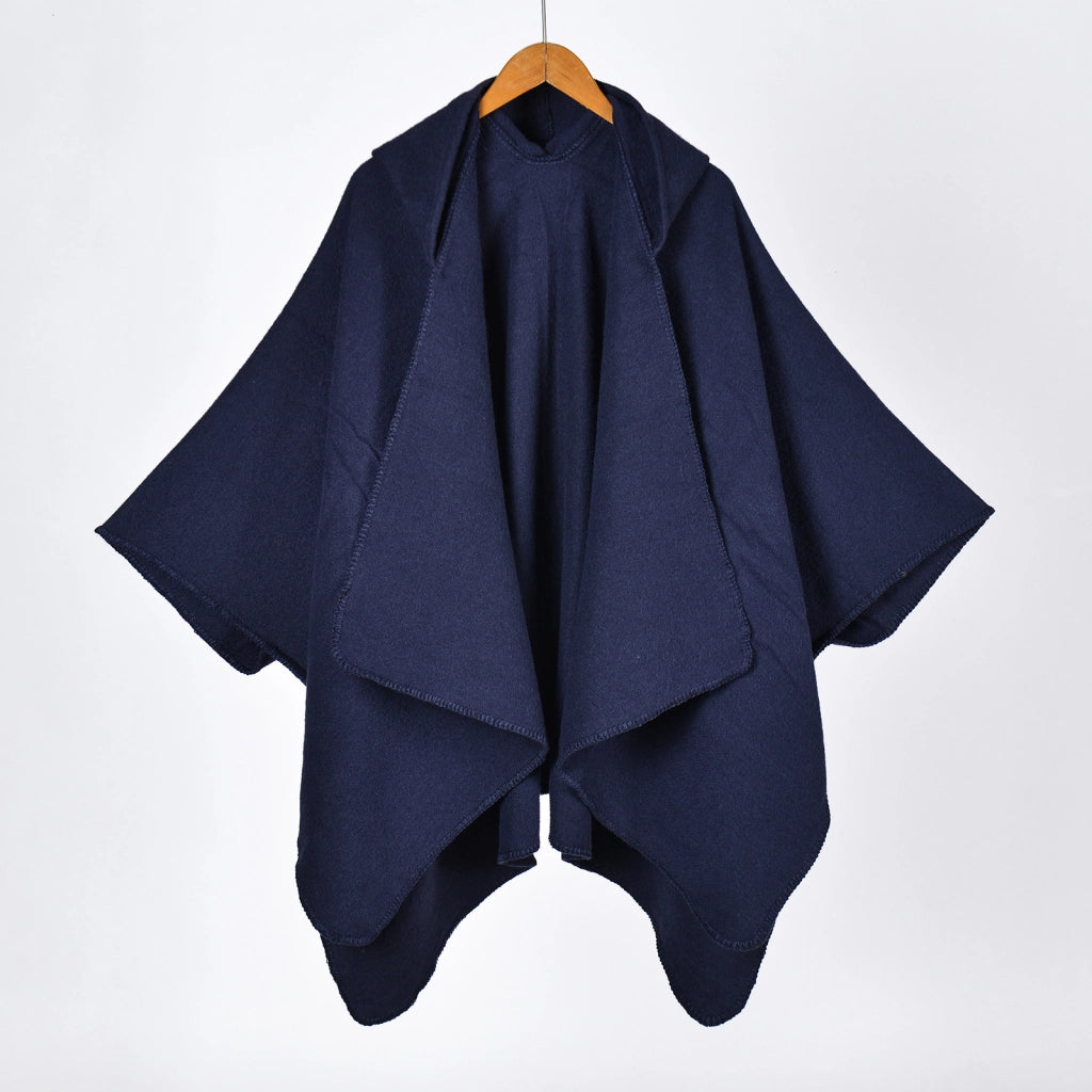Nuovo scialle diviso con cappuccio in tinta unita, mantella/scialle alla moda e caldo per donna.