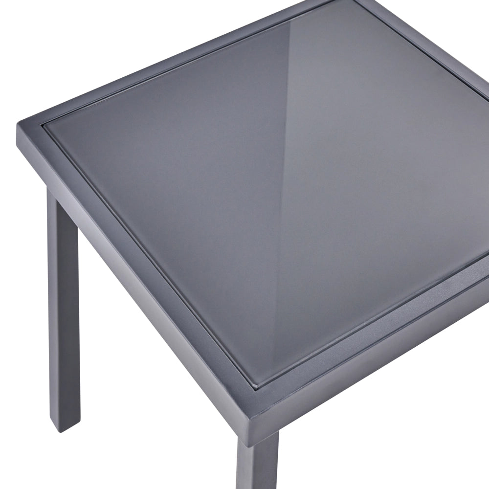 Set da bistrot in acciaio grigio scuro a 2 posti con tavolino da caffè Stile industriale moderno Balcone