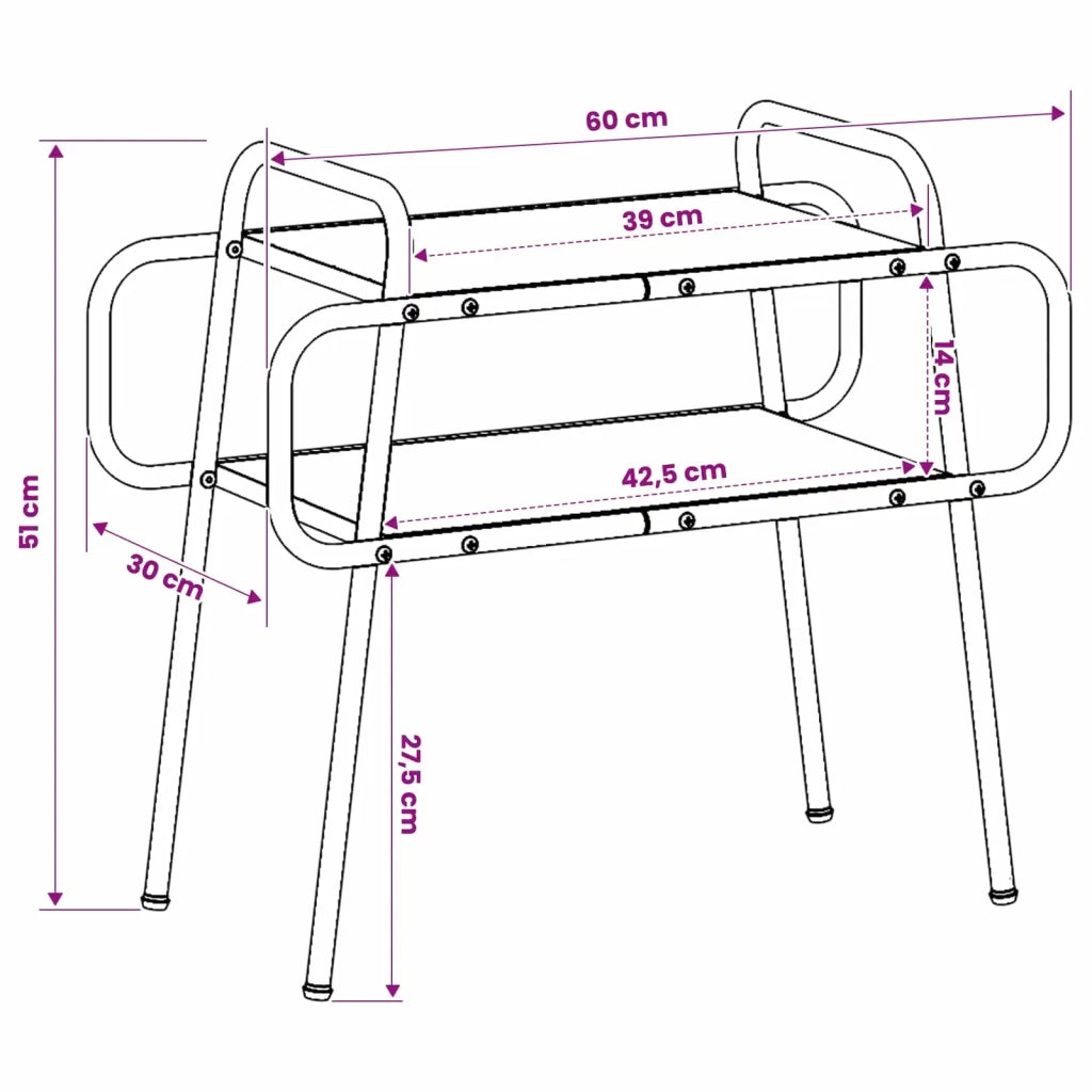 Tavolino da salotto Rovere Fumo 60 x 30 x 51 cm 8007758