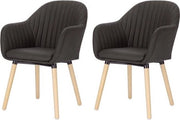 Sedie da pranzo in pelle - con braccioli - stile rigido e moderno - forma ergonomicamente curata - finitura robusta - colore antracite