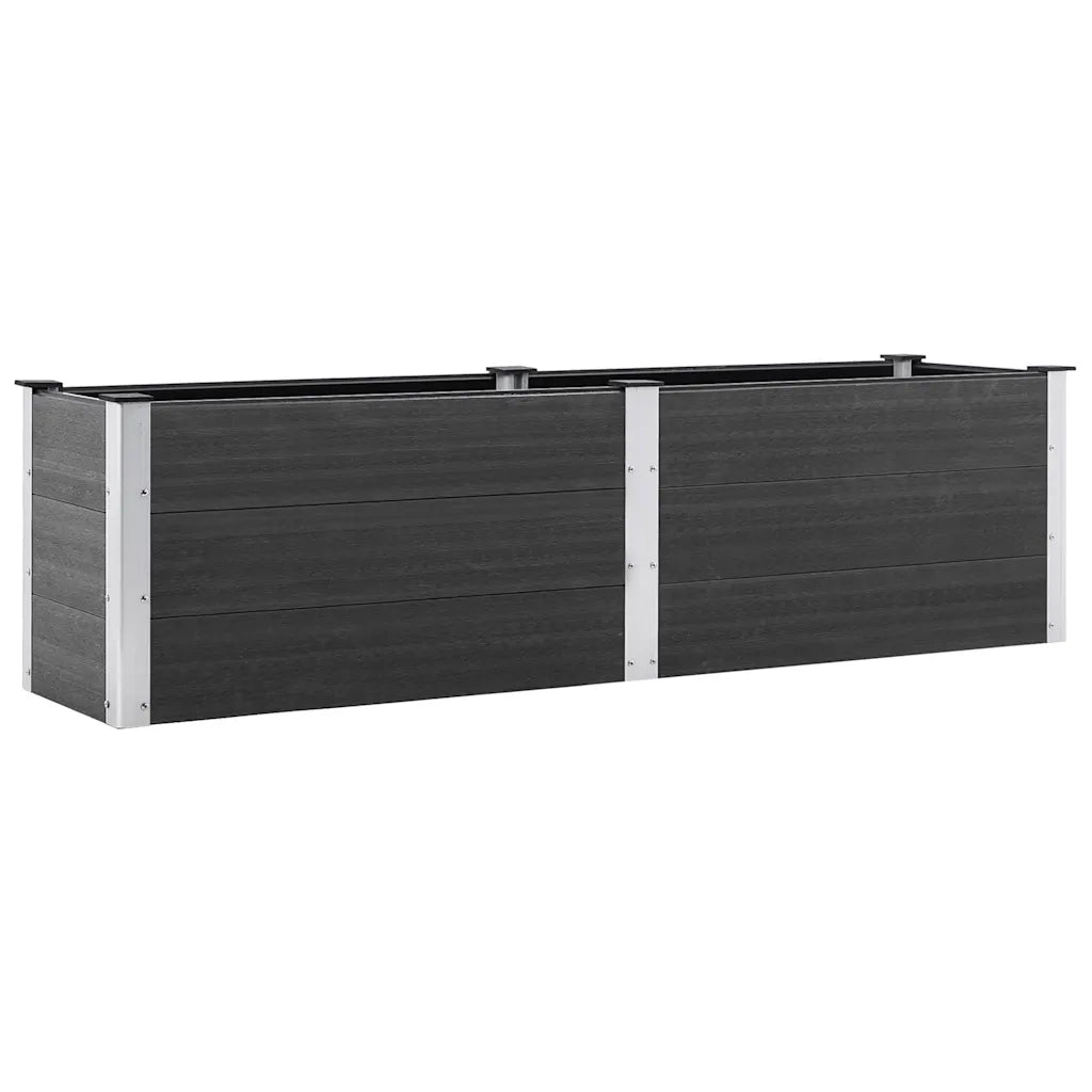 Fioriera Rialzata da Giardino-Vaso da Esterno-Fioriera Elevata 200x50x54 cm in WPC Grigio