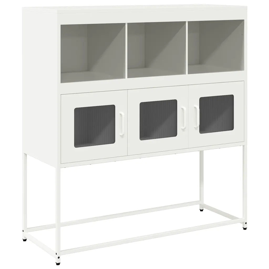 Credenza Bianca 100,5x39x107 cm in Acciaio Laminato a Freddo 853421
