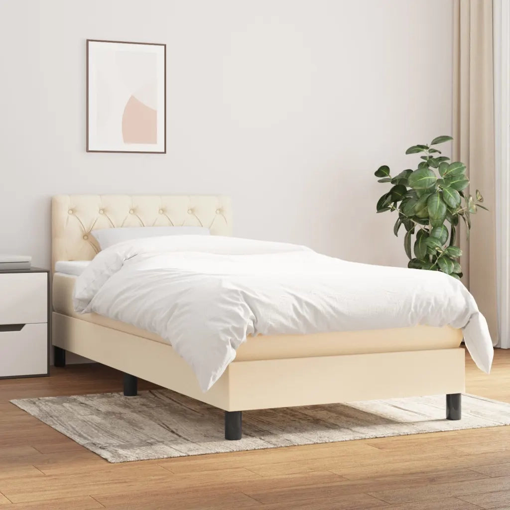 Giroletto a Molle con Materasso Crema 80x200 cm inTessuto  cod mxl 58876