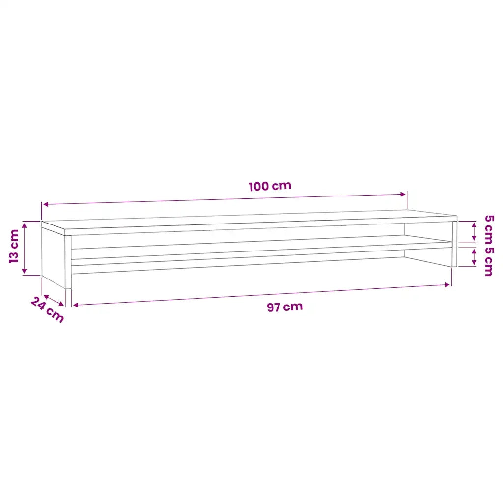 Supporto Monitor Rovere Marrone 100x24x13 cm Legno Multistrato 815293