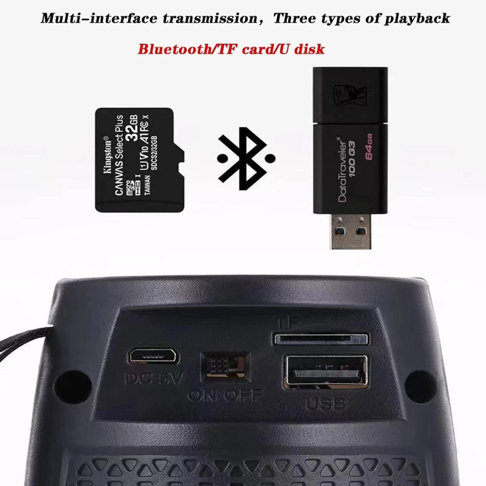 Trade Shop - Cassa Portatile Bluetooth 5w Stereo Bluetooth Luce A Led Altoparlante Esterno -