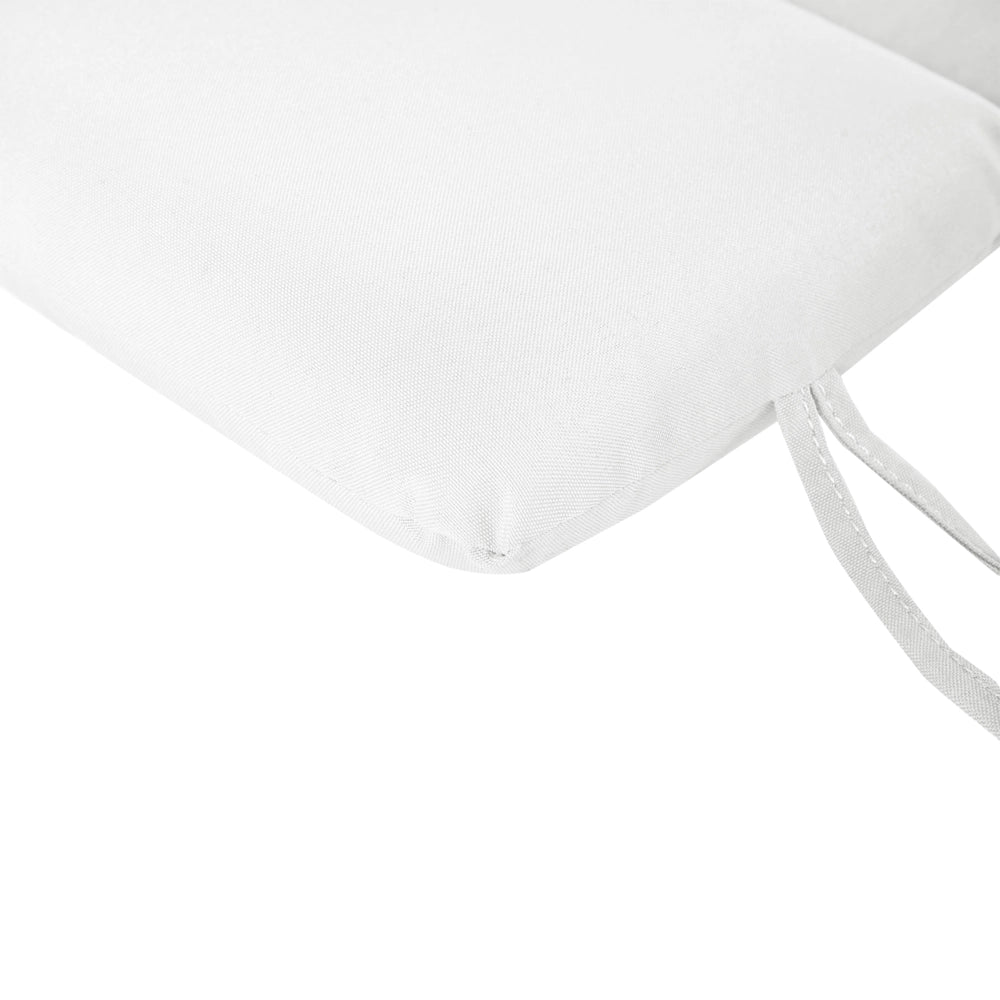 Cuscino per lettino prendisole con poggiatesta Resistente ai raggi UV bianco con lacci e cuscino poggiatesta spesso