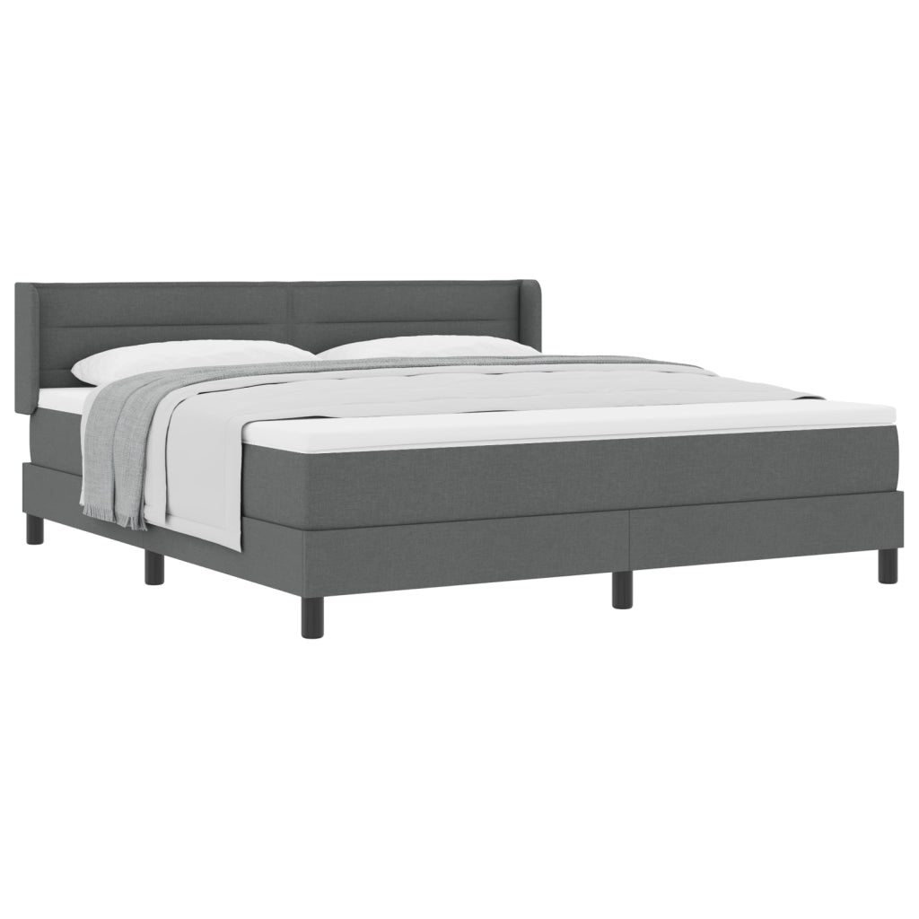 Letto con Box Spring e Materasso Grigio Scuro 180x200 cm in Tessuto