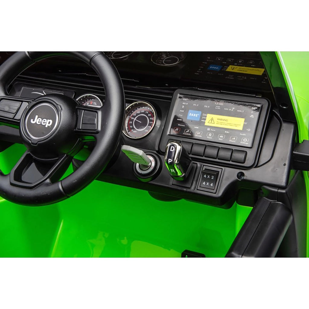 Macchina Elettrica per Bambini Jeep Wrangler Rubicon 12V con Telecomando Verde