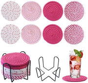 Onderzetters per Bicchiere in Vetro 8 Pezzi Set di Onderzetters per Bicchiere in Vetro Decorazione Stile Boho Lava in Acqua Adatto per Tavolo per Calici e Bicchieri in Vetro