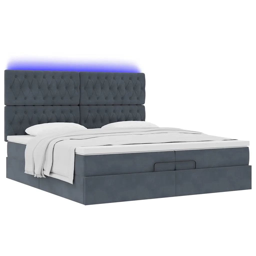 Struttura Letto Pouf con Materassi 200x200 cm Velluto 3314415