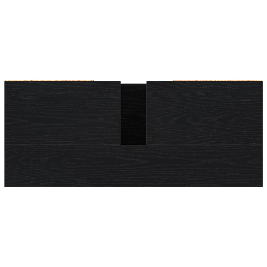 Mobiletto per lavandino da bagno  Nero Rovere 80x33x60 cm Legno ingegnerizzato