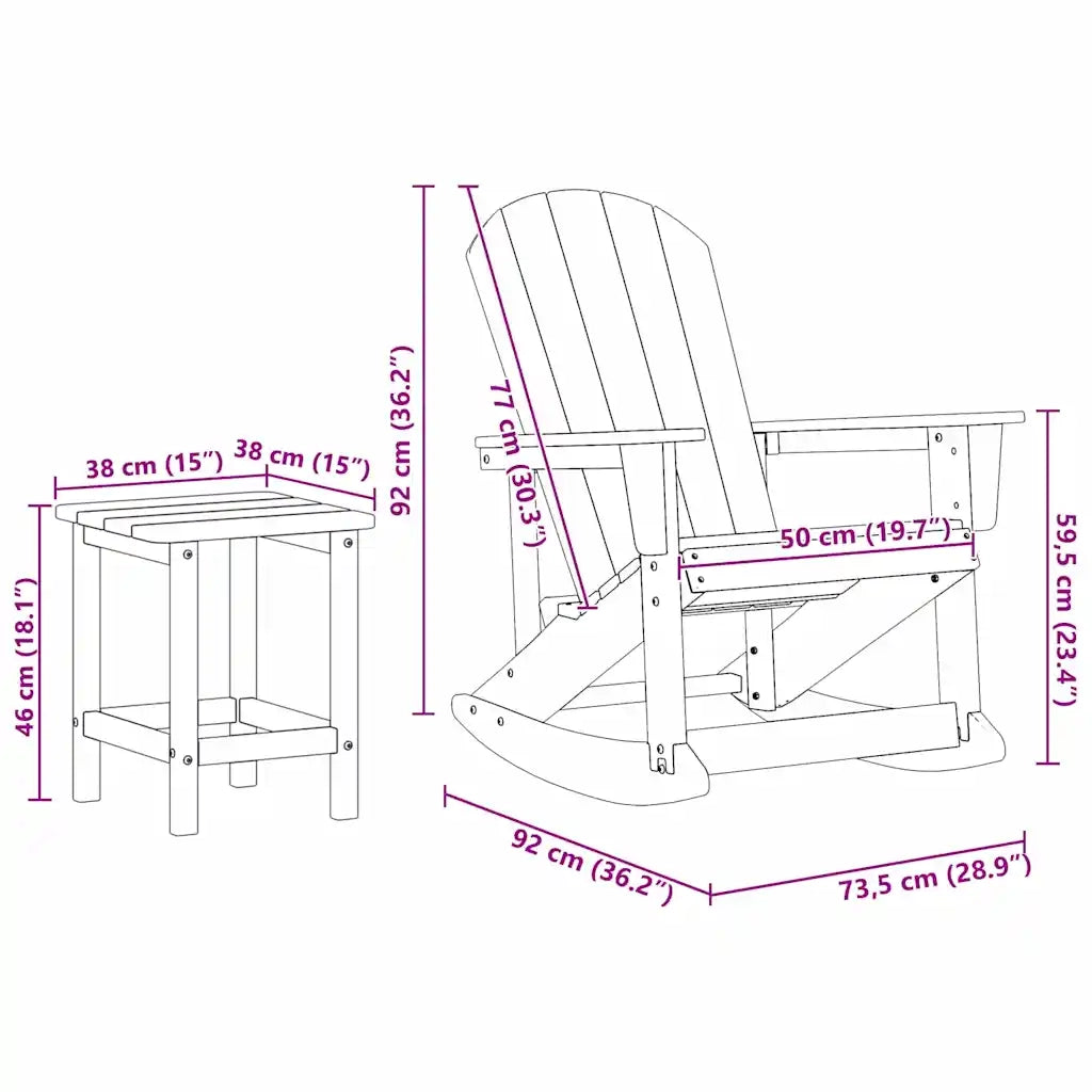 vidaXL Set Lounge da Giardino 3 pcs Bianco HDPE