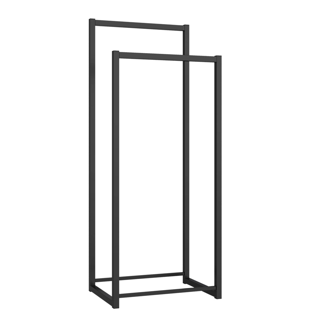 Stand Appendiabiti Holtalen con 2 Barre Organizzatore Guardaroba 100 x 40 x 30 cm - Nero [en.casa]