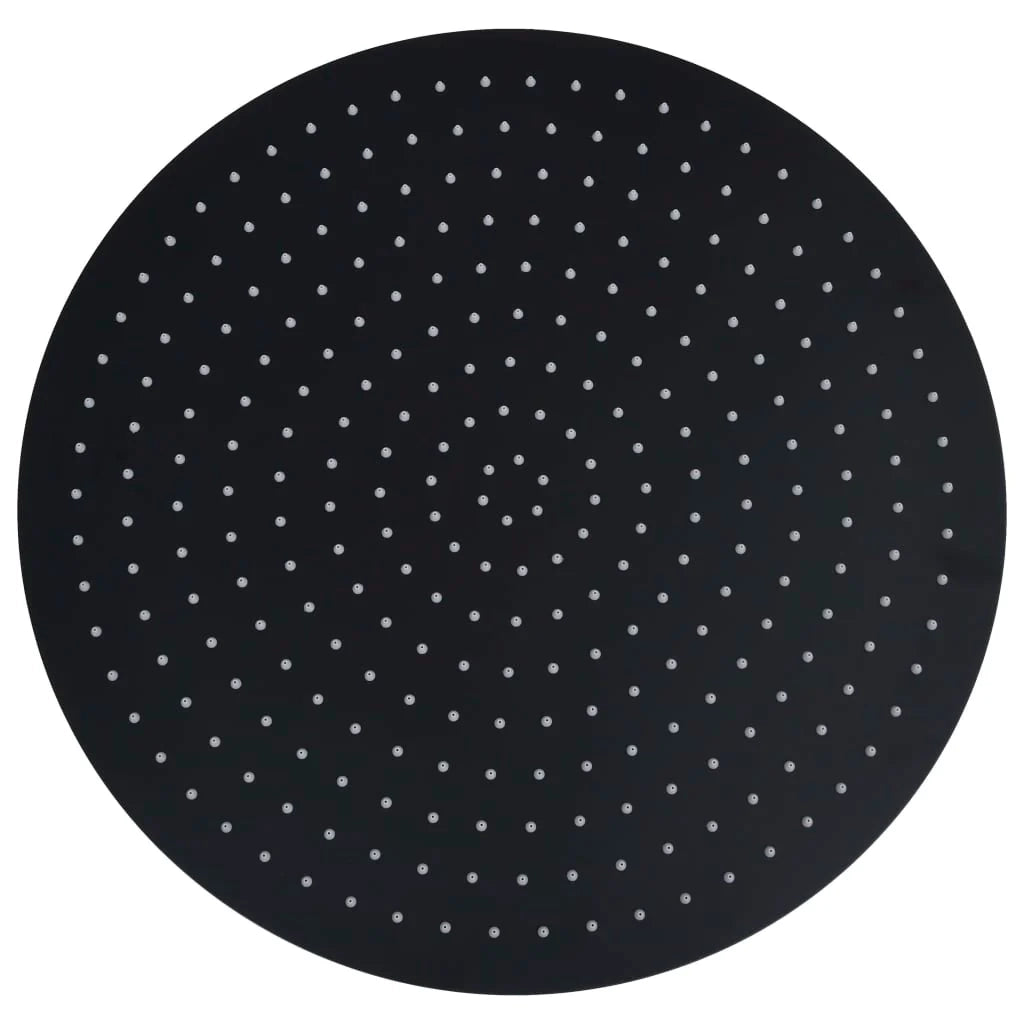 Soffione doccia a pioggia soffione doccia a spruzzo doccetta accessorio da bagno acciaio inox 50 cm rotondo nero 02_0002076