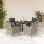 Set Pranzo da Giardino 5pz con Cuscini Grigio Chiaro Polyrattancod mxl 113490