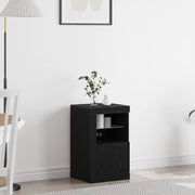 Sideboard con Luci LED Rovere Nero 41x37x67 cm