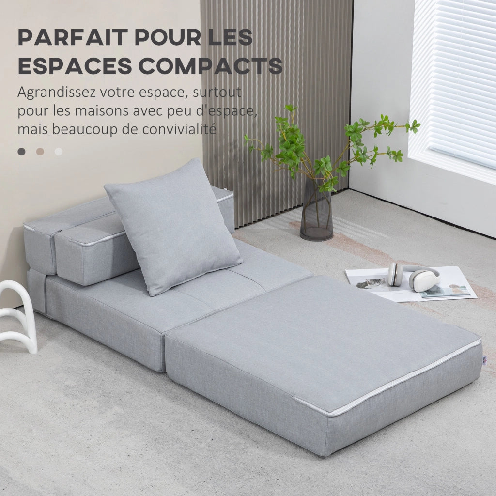 Poltrona letto ¨C Zephmum ¨C Tessuto grigio chiaro