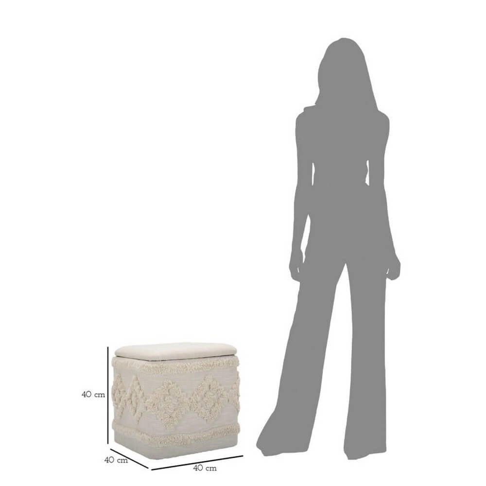 Puff Contenitore Quadrato cm 40X40X40 - DAMASCO