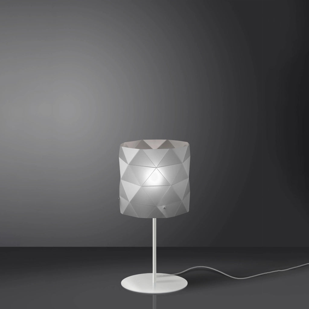 Lampada Da Scrivania Moderna Prisma Polilux ® Argento E Metallo 1 Luce E27