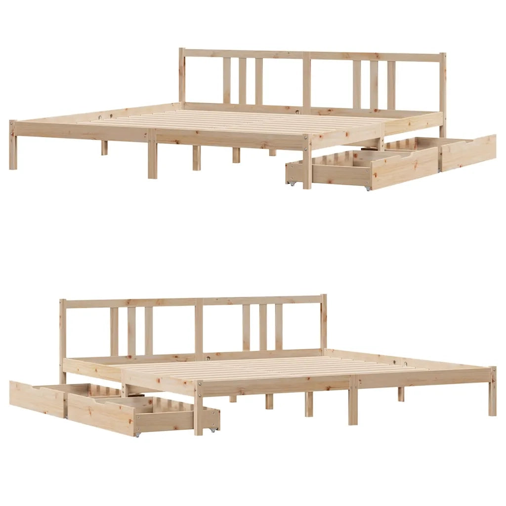 Letto senza Materasso 200x200 cm in Legno Massello di Pino 3301644