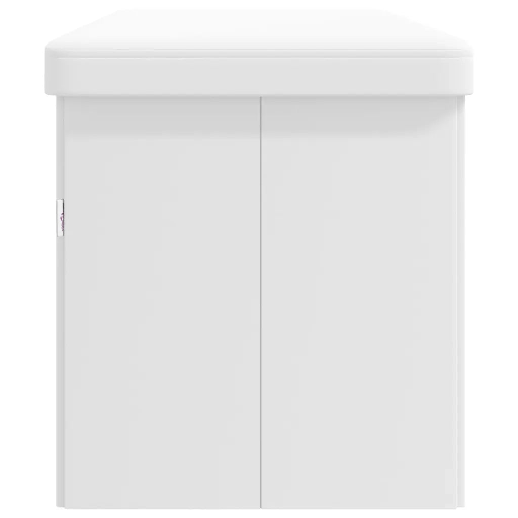 vidaXL Panca Portaoggetti Pieghevole Bianca in PVC