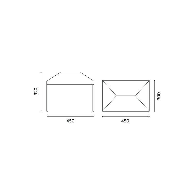Gazebo 3x4,5 Pieghevole Con Traliccio Centrale In Alluminio Moia