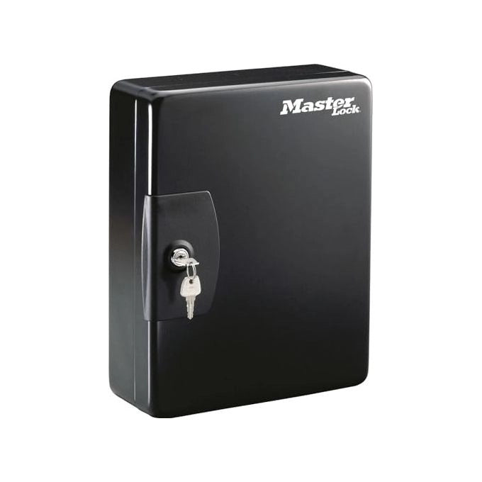 Master Lock KB-50ML Armadietto per Chiavi 50 Gancetti in Acciaio con Serratura a Chiave e Kit di Montaggio colore Nero