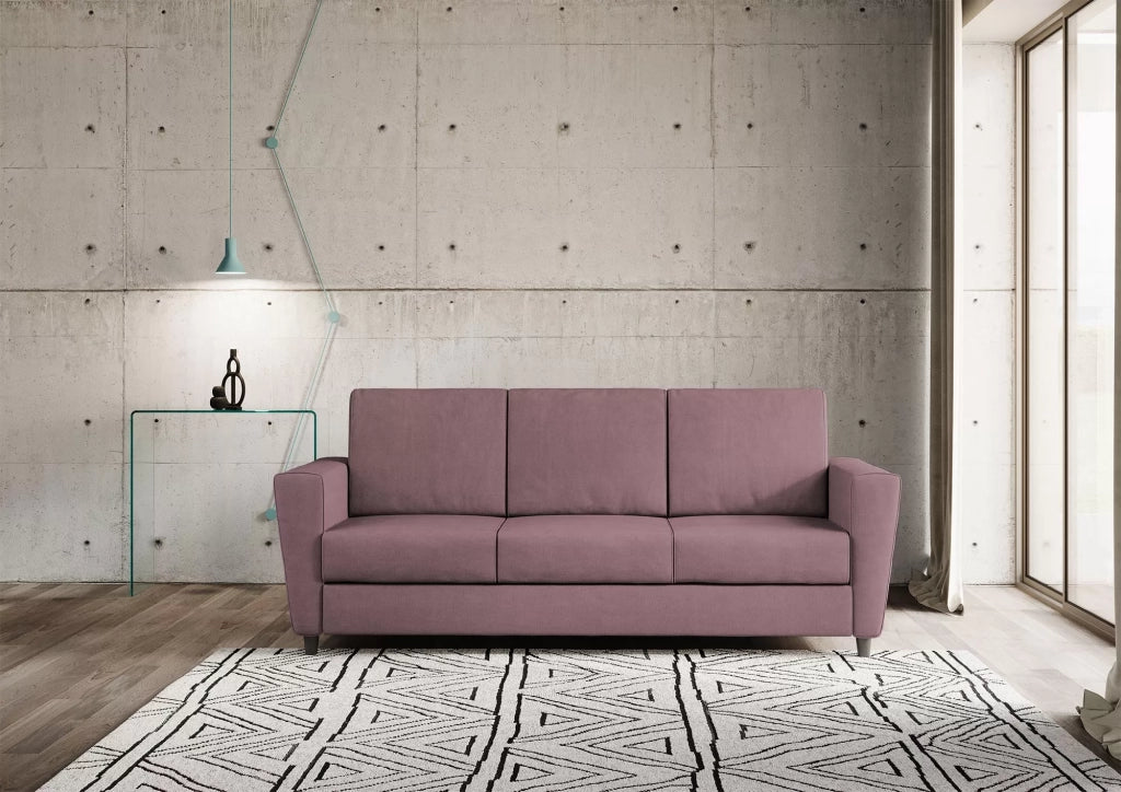 Divano yasel 3 posti (tre sedute da 60cm) misure esterne l.212cm | prugna - Mobili 2G