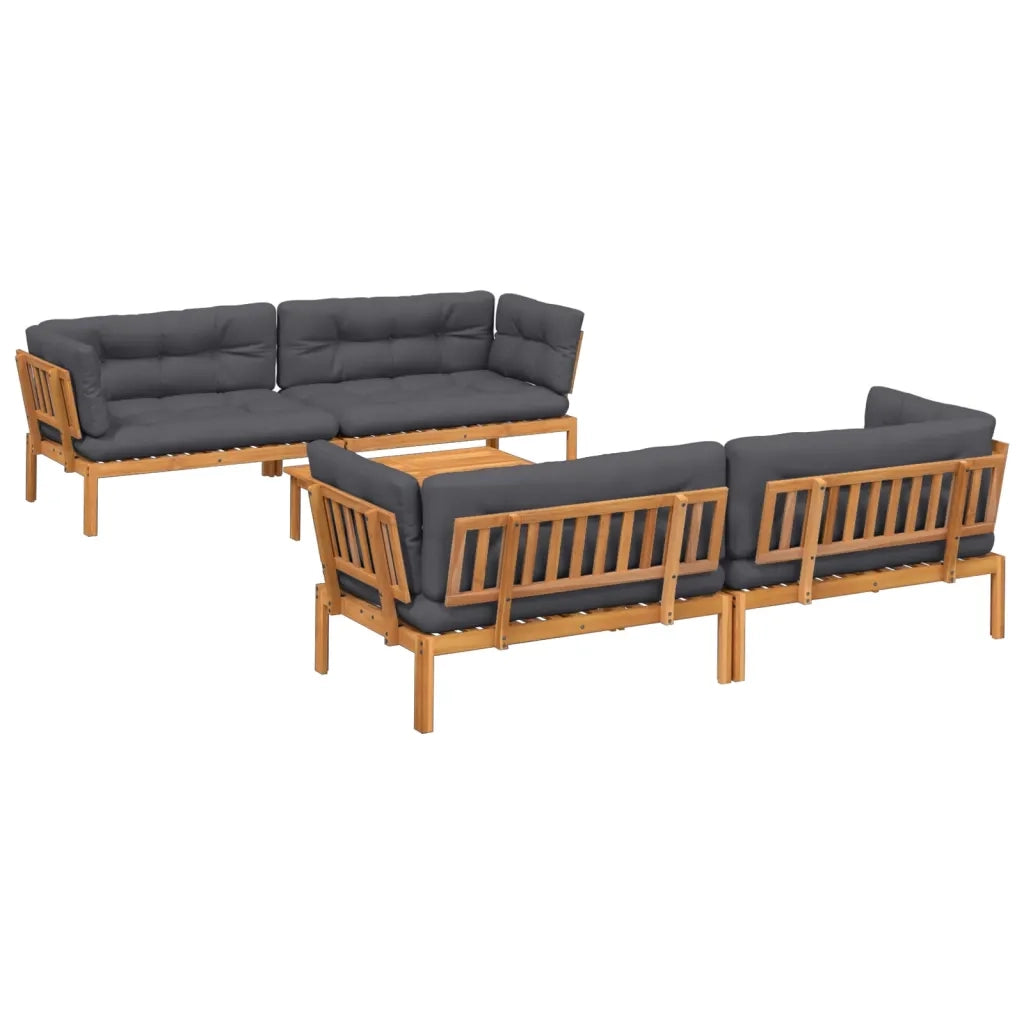 Set Divano Pallet Giardino 5pz con Cuscini Massello Acacia 3209547