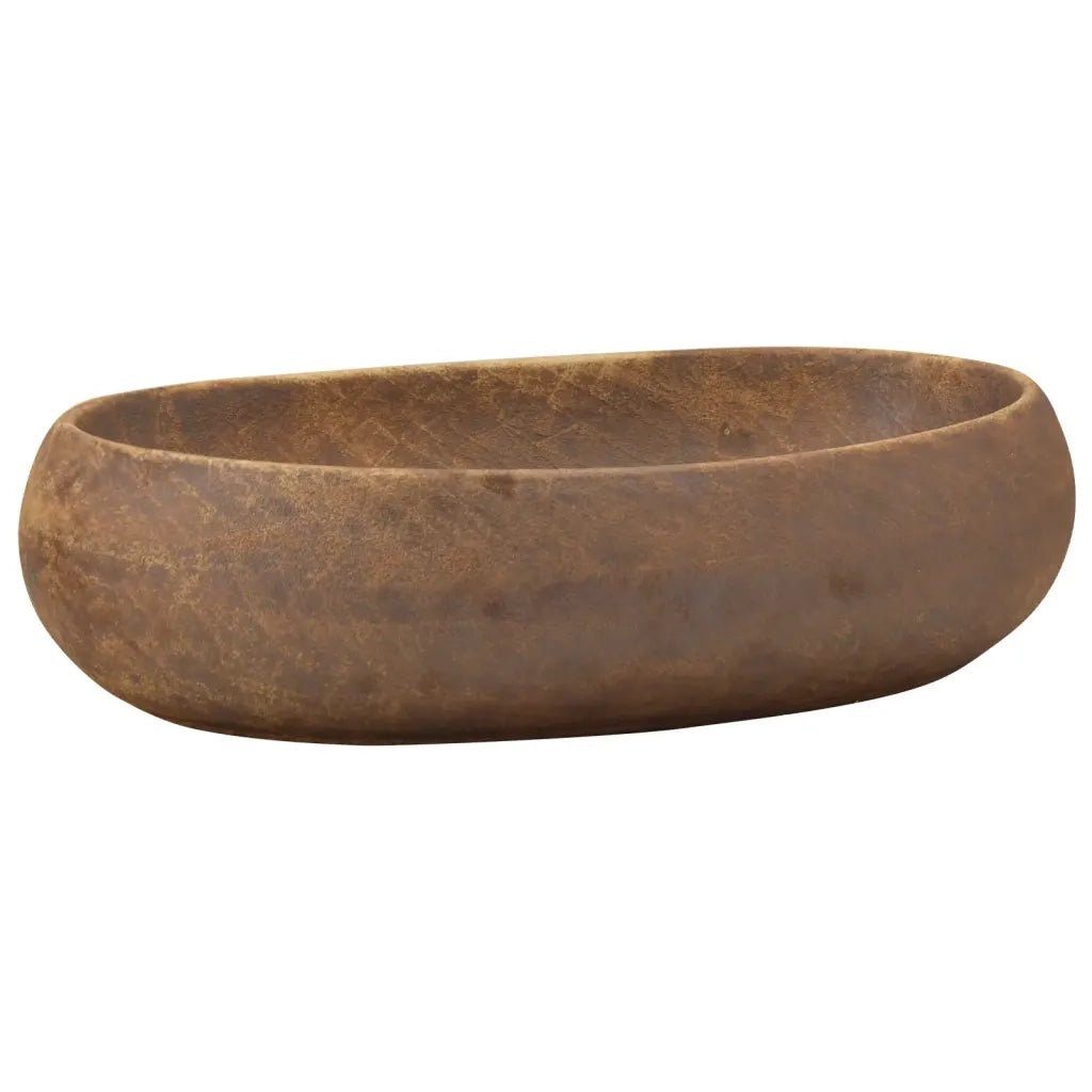 Lavabo da Appoggio Marrone Ovale 59x40x15 cm Ceramica CFW1009248