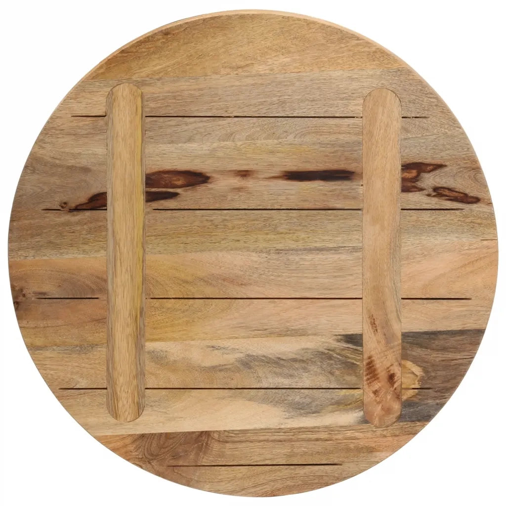 Piano per Tavolo Ø 60x3,8cm Rotondo Legno Massello Grezzo Mango 370008