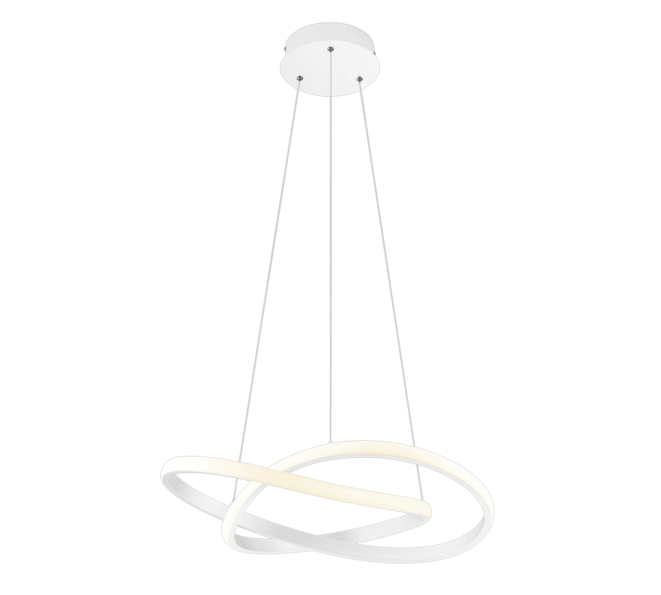 Lampada a sospensione LED cerchio, metallo, bianco, D 60 cm, Course